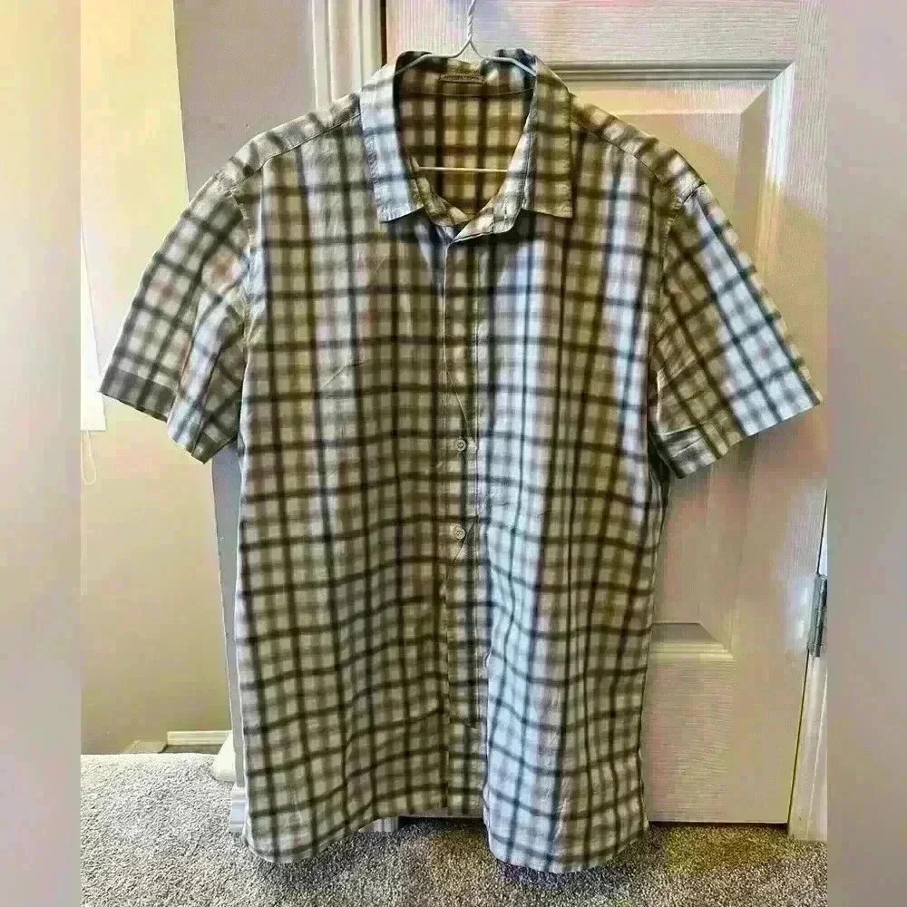 Mens Bottega Veneta S/S Button  Down Canvas Shirt